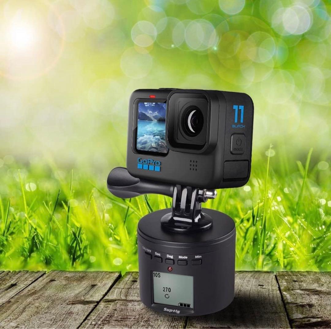 カメラ三脚マウント 電動 360度回転するヘッド Gopro