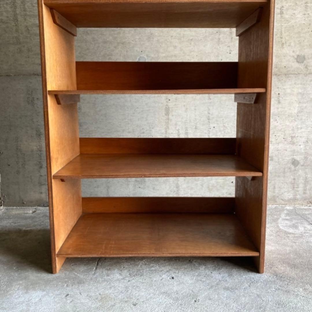 オープンシェルフ ラック 本棚 飾り台 置物台 5段 木製 家具 昭和 レトロ