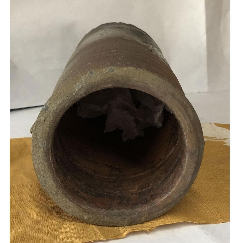 e2812 藤原建 備前焼 花入 共箱 高さ25cm 茶道具