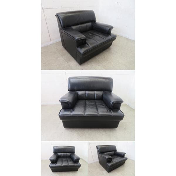 KNOLL/ノール■ヴィンテージ■1人掛けソファ■総本革■ブラック■モダン■