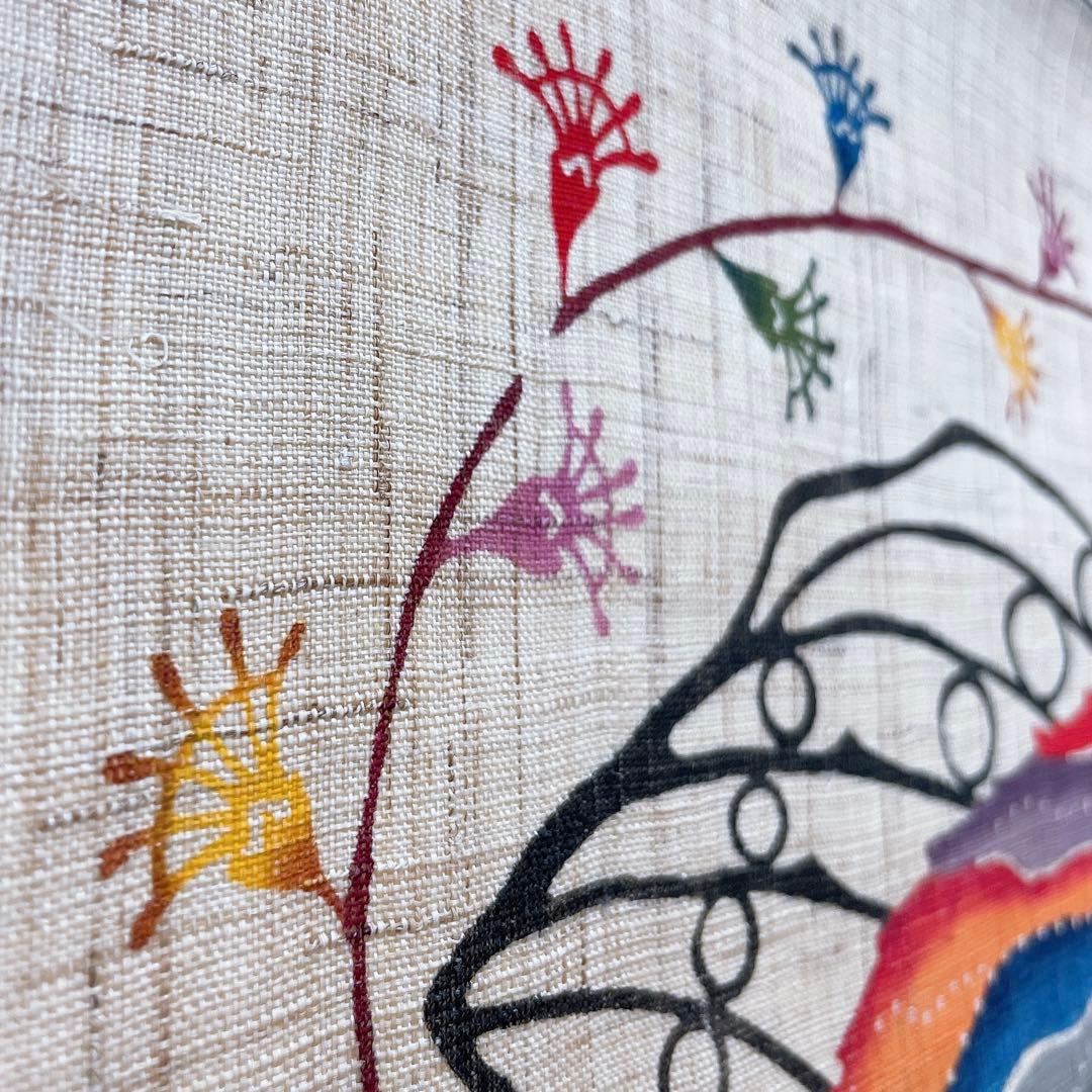 琉球紅型 びんがた 掛軸 城間栄順 沖縄 壁掛け インテリア 染物