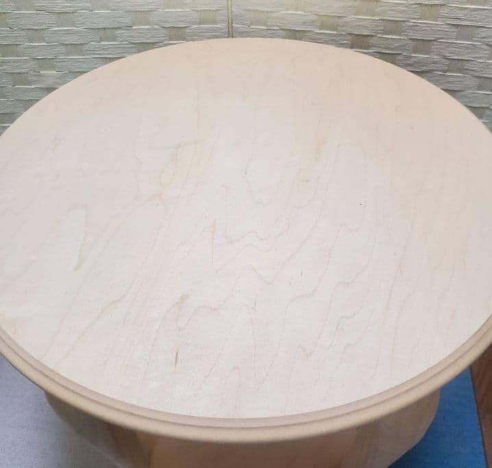 トールペイント# 白木# ラウンドエンドテーブル#未使用#