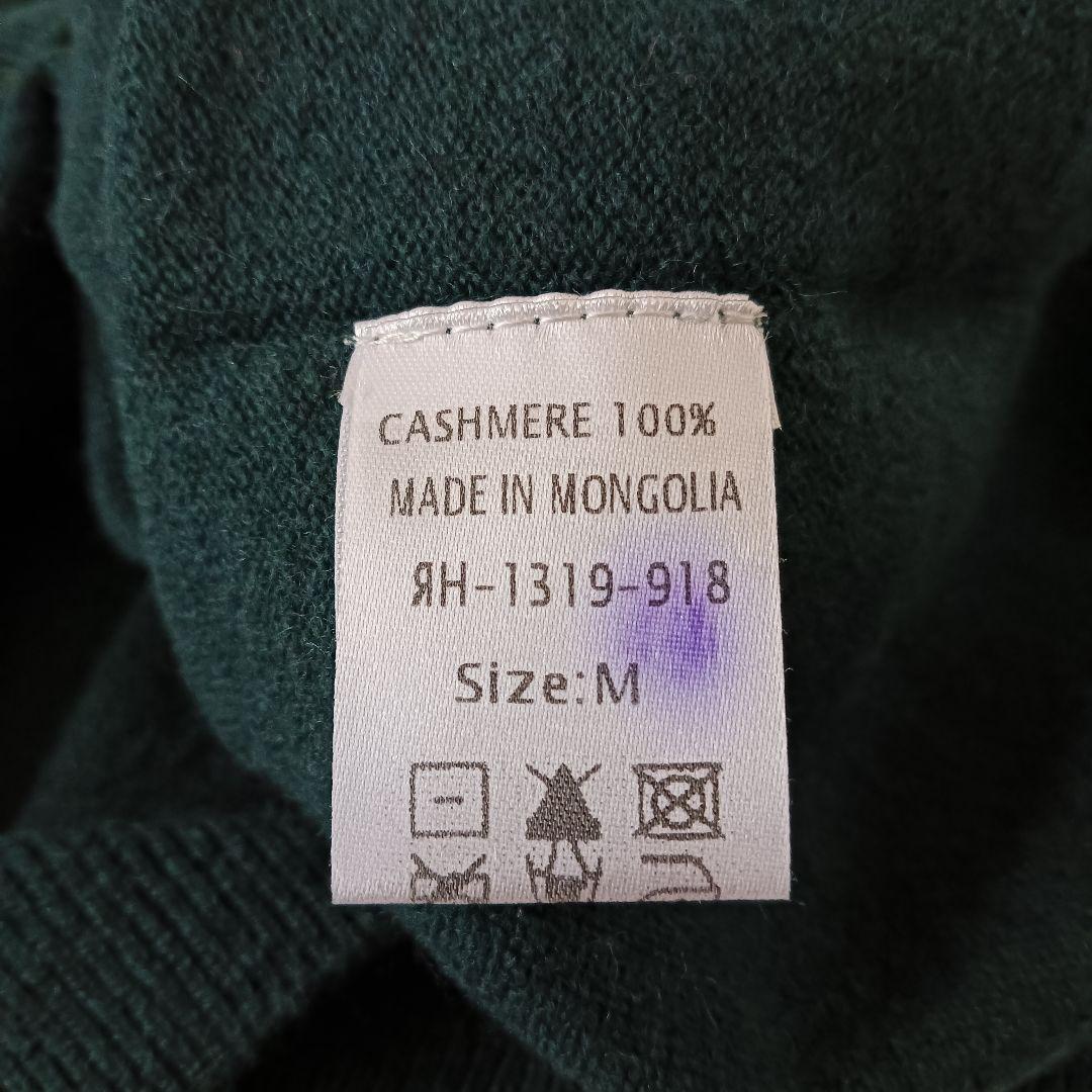 EVSEG カシミヤ100% Vネックニット 深緑 メンズM