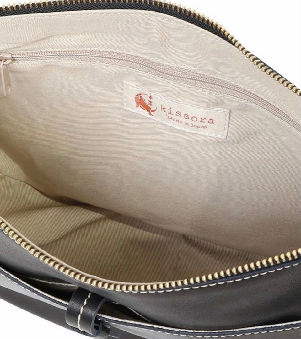 新品未使用kissora黒いレザーショルダーバッグ