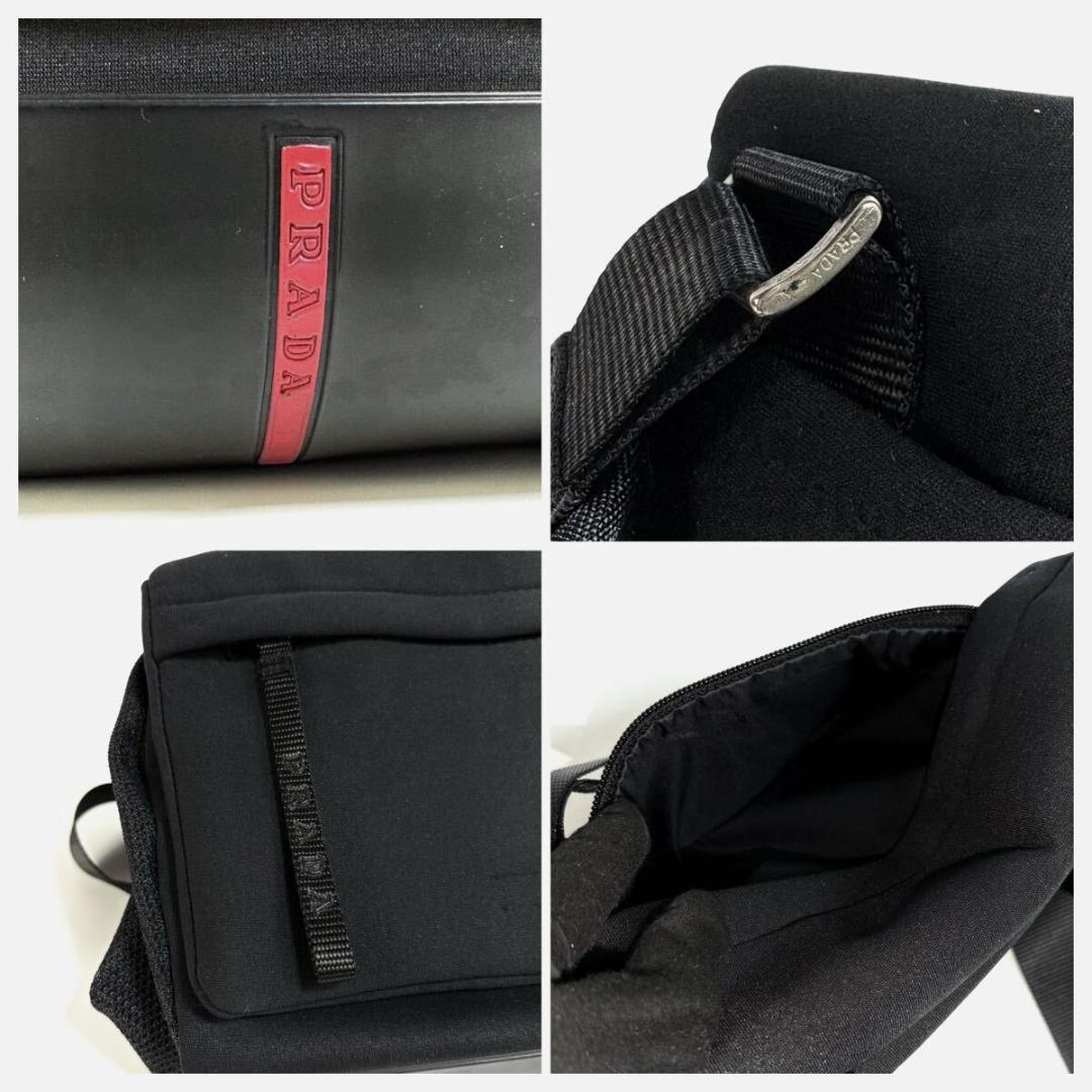 【美品】PRADA ショルダーバッグ ヴィンテージ ブラック レッド イタリア製