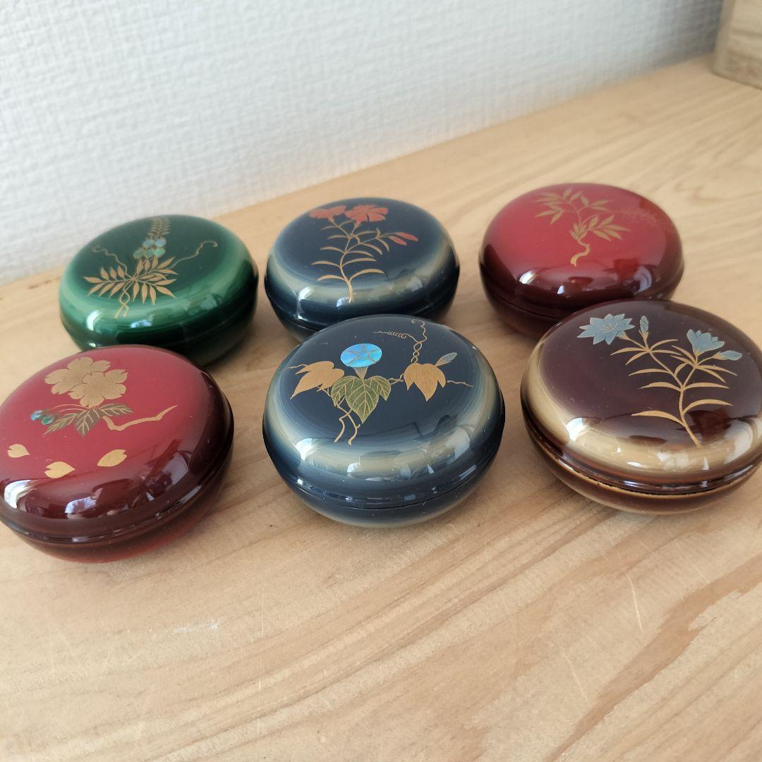 茶道具 四季の花蒔絵 香合 12個セット 田中修孝