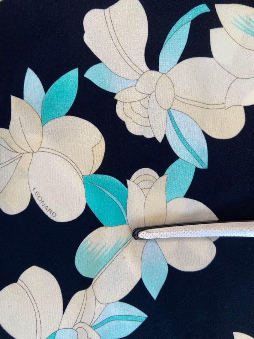 LEONARD レオナール　７部袖ワンピース　　サイズ36 ベルト付き　SALE