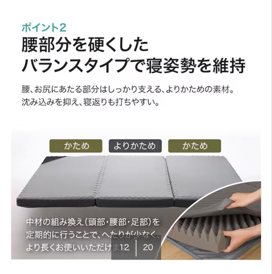 ニトリ 点で支える敷布団マットレス シングル
