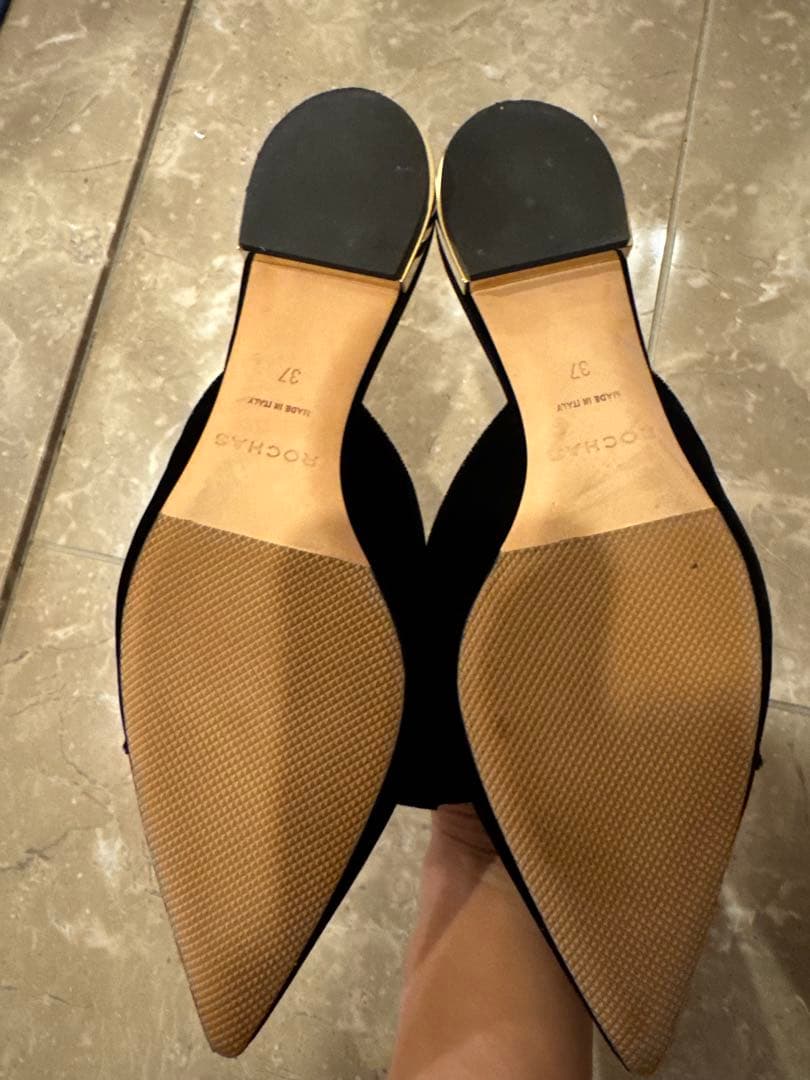 ROCHAS リボンベロアミュール　37