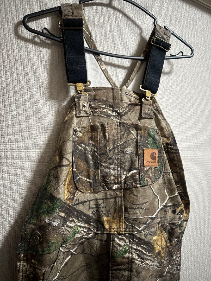 90s Carharttリアルツリー カモ オーバーオール 美品 W34×L32