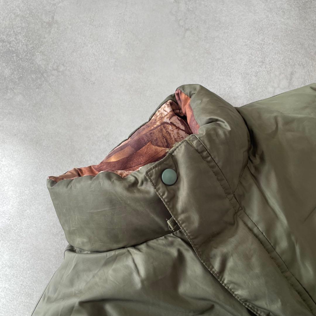 00s LLbean ダウンベスト リアルツリー リバーシブル グリーン S