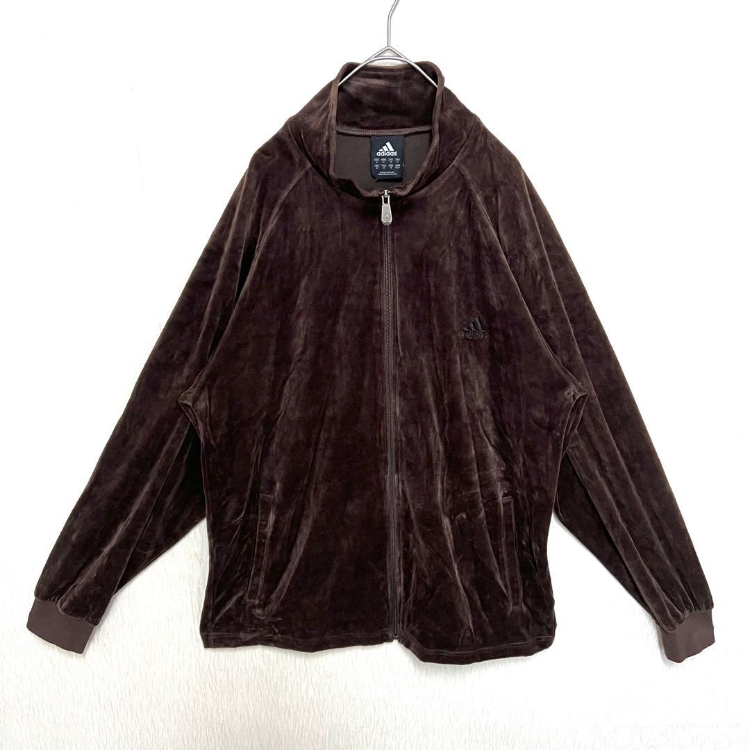 【人気のベロア‼️】adidas ジャージトラックジャケット O ブラウン 古着