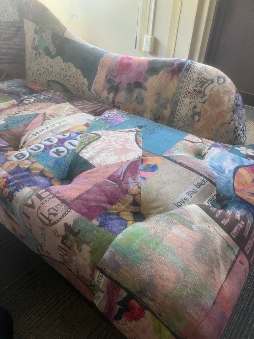 最終値下げ‼️934 パッチワークデザイン ソファ