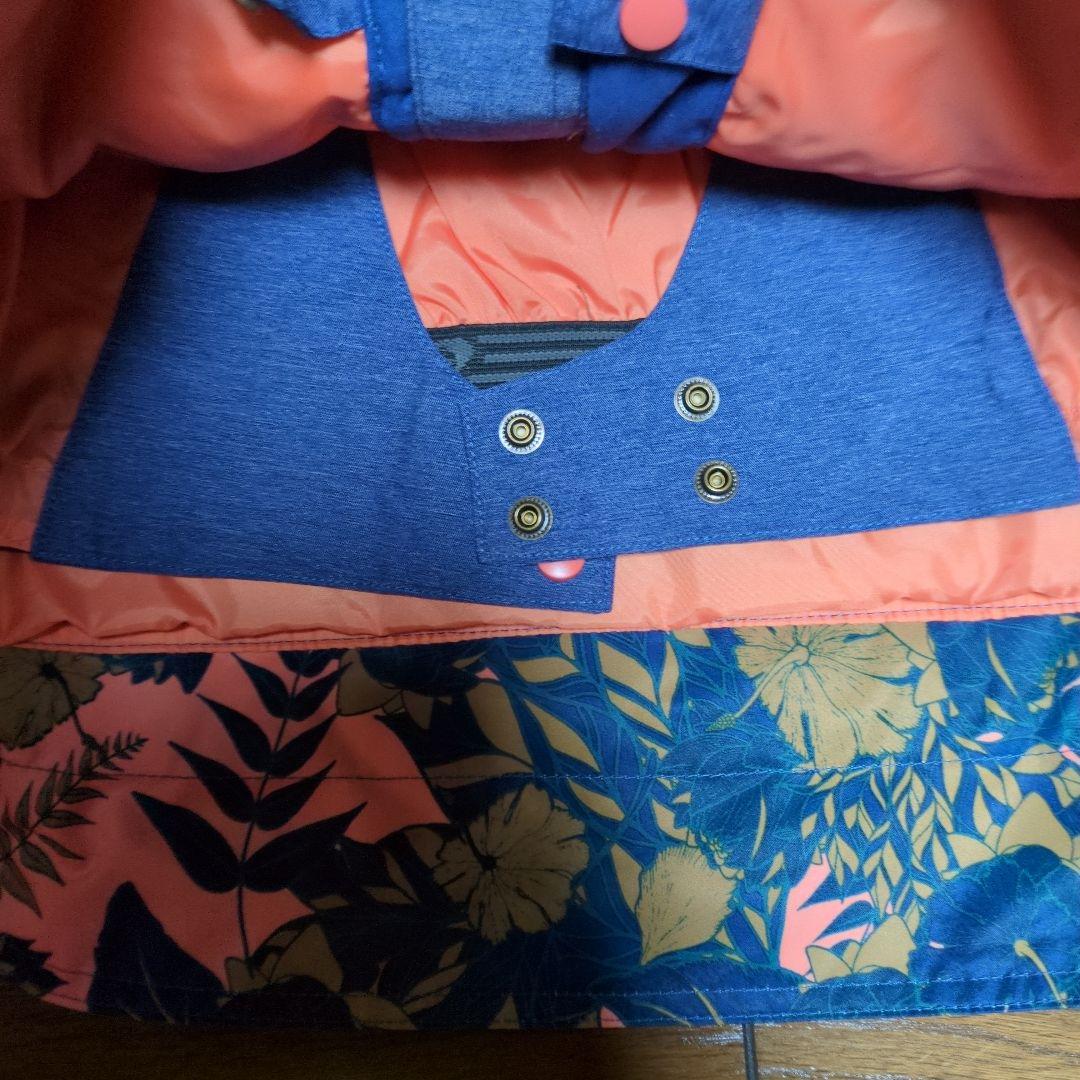【美品】ROXY　スノボウェア　上下セット　デニム風　　カーキ　Ｓ　ボタニカル