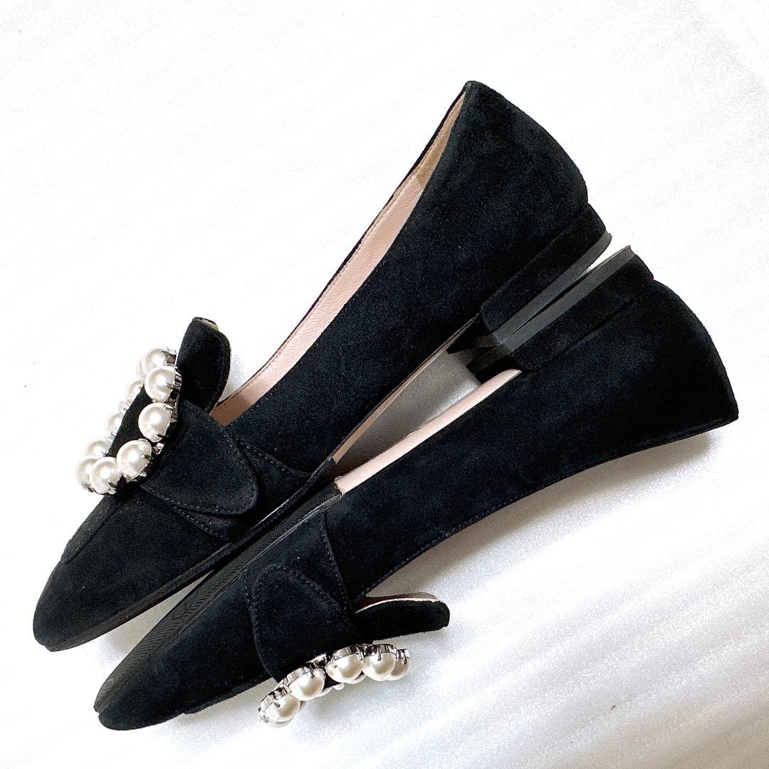 MIUMIU ミュウミュウ　パール　フラットシューズ　パンプス　ローファー　靴