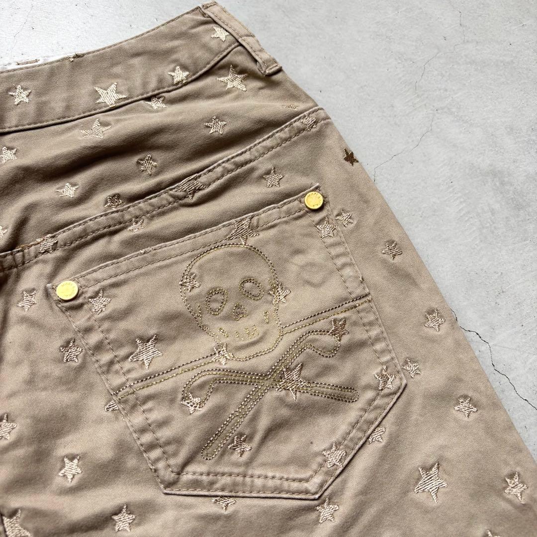 MARK&LONA マークアンドロナ スカル刺繍 ストレッチスカート スター刺繍