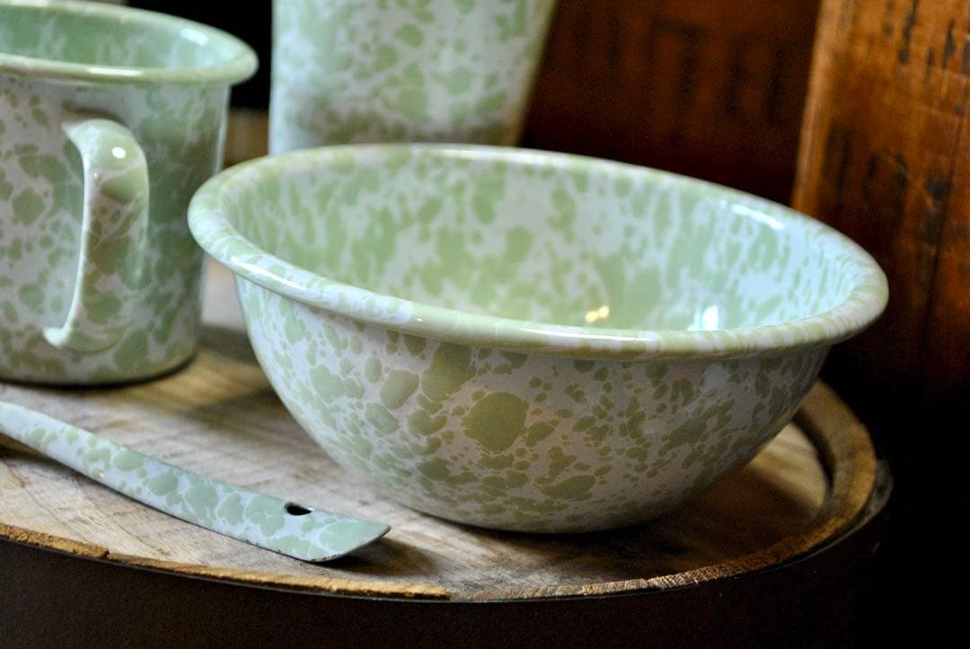 クロウキャニオンホーム★ホーロー食器【ライトグリーン4点セット】琺瑯食器