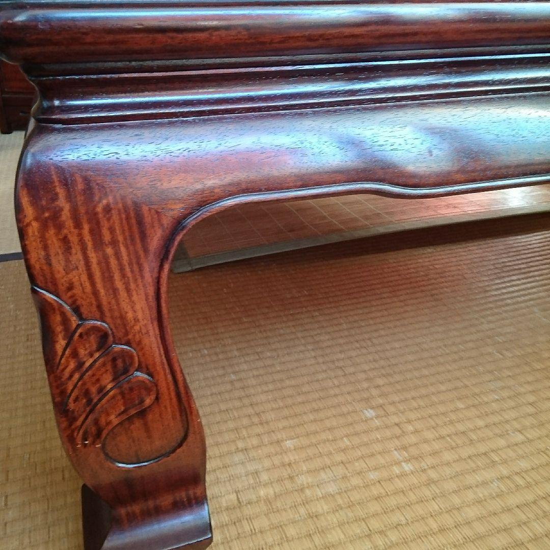 紫檀　座卓　135×65 高さ35　若葉脚　　昭和購入 　値下げ
