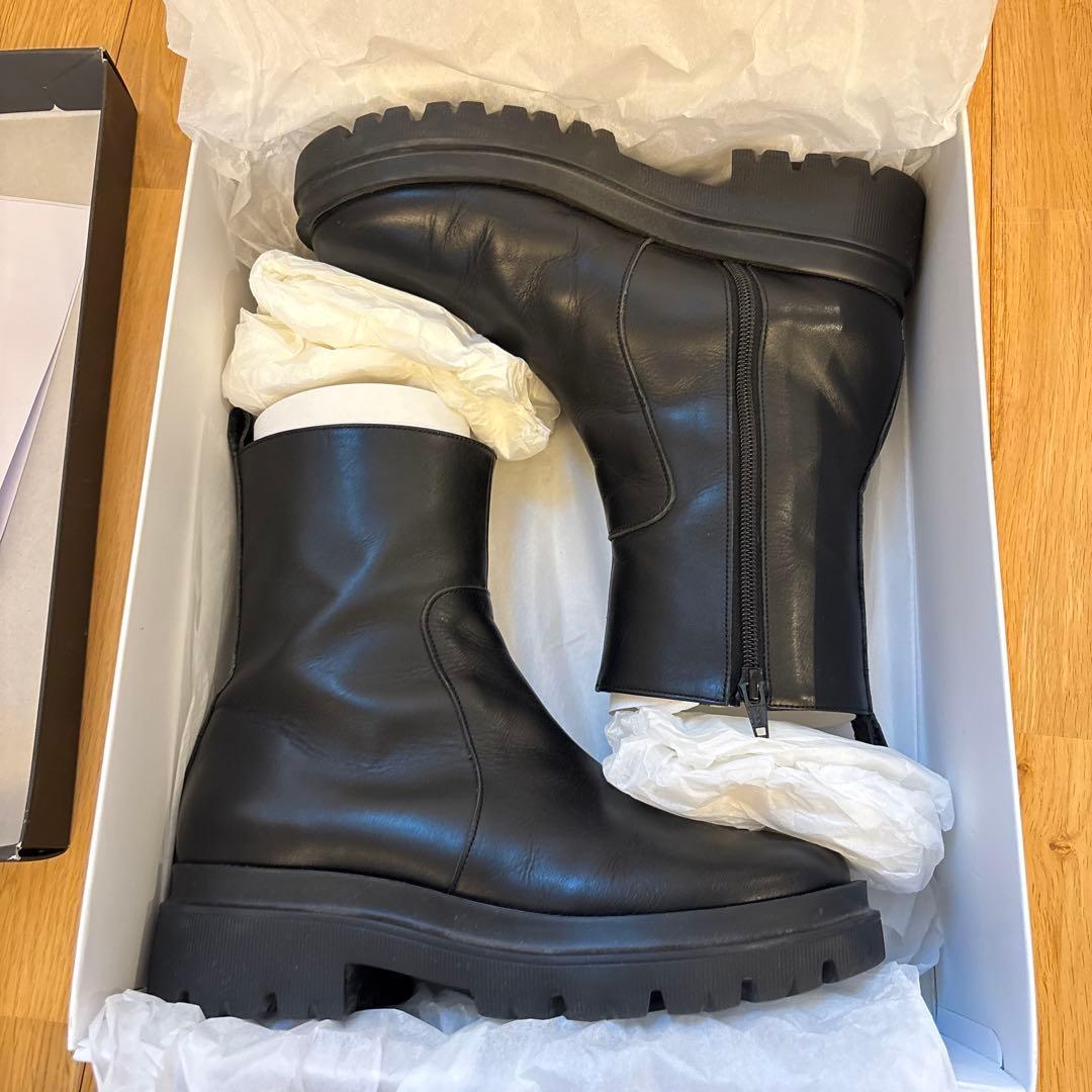 UNITED ARROWS ラウンドショートブーツ 38 ブラック 専用箱付き