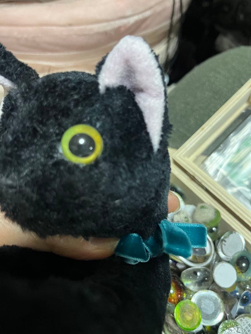 黒いぬいぐるみ猫