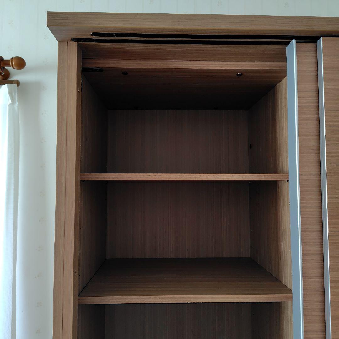 【中古】洋タンス 引き戸 クローゼット 木製 大容量 ワイド 可動棚 たのメル便