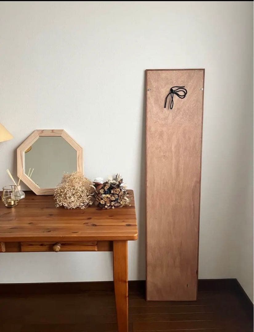 【日本製】全身鏡　立て掛け壁掛けミラー　アンティーク調