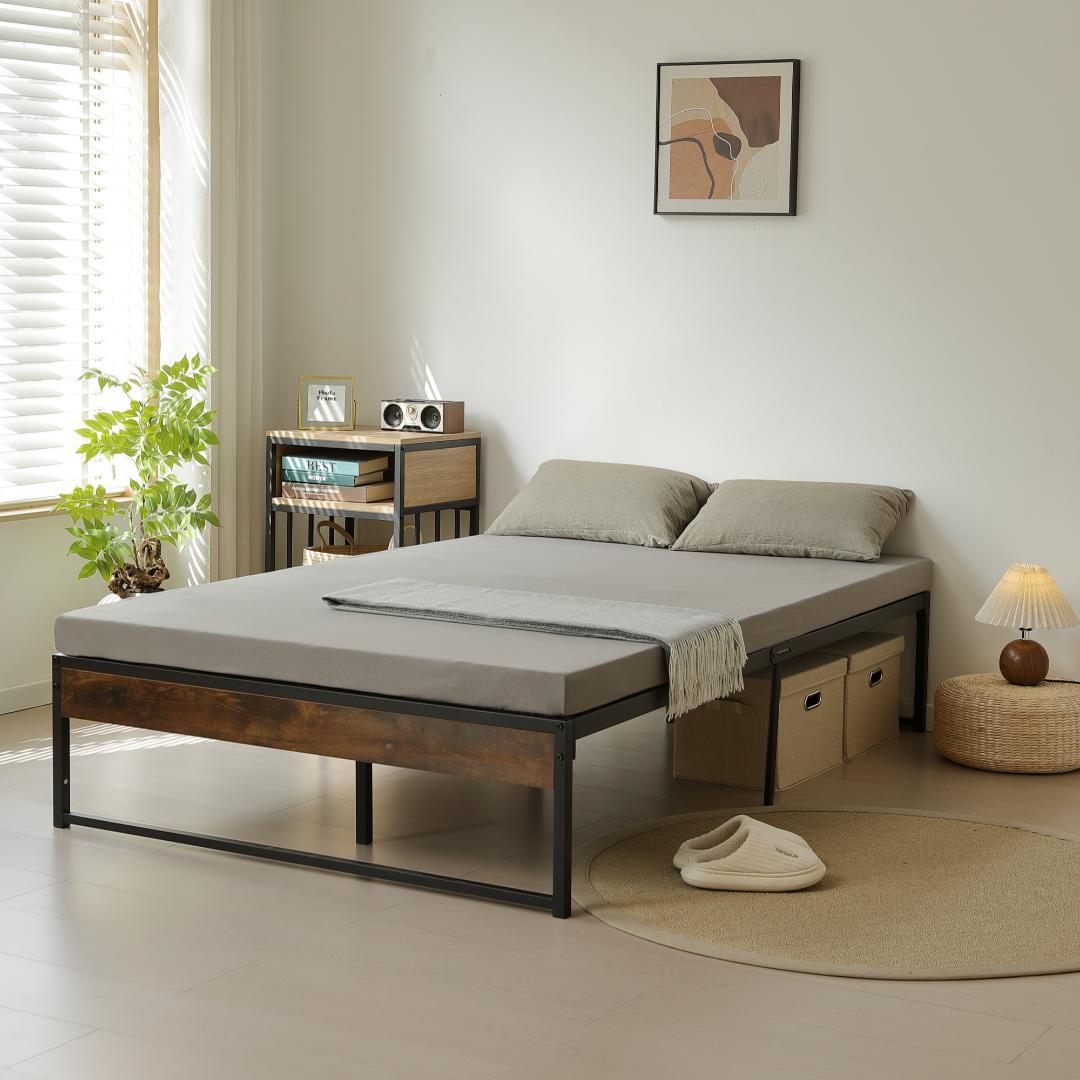 【数量限定】超人気！ベッドフレーム パイプベッド【ダブル D】　BLACK