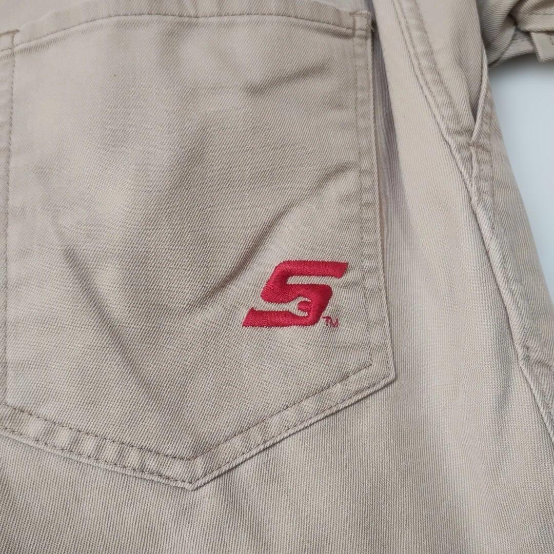 Snap-on ベージュオーバーオール　つなぎLL ⑤