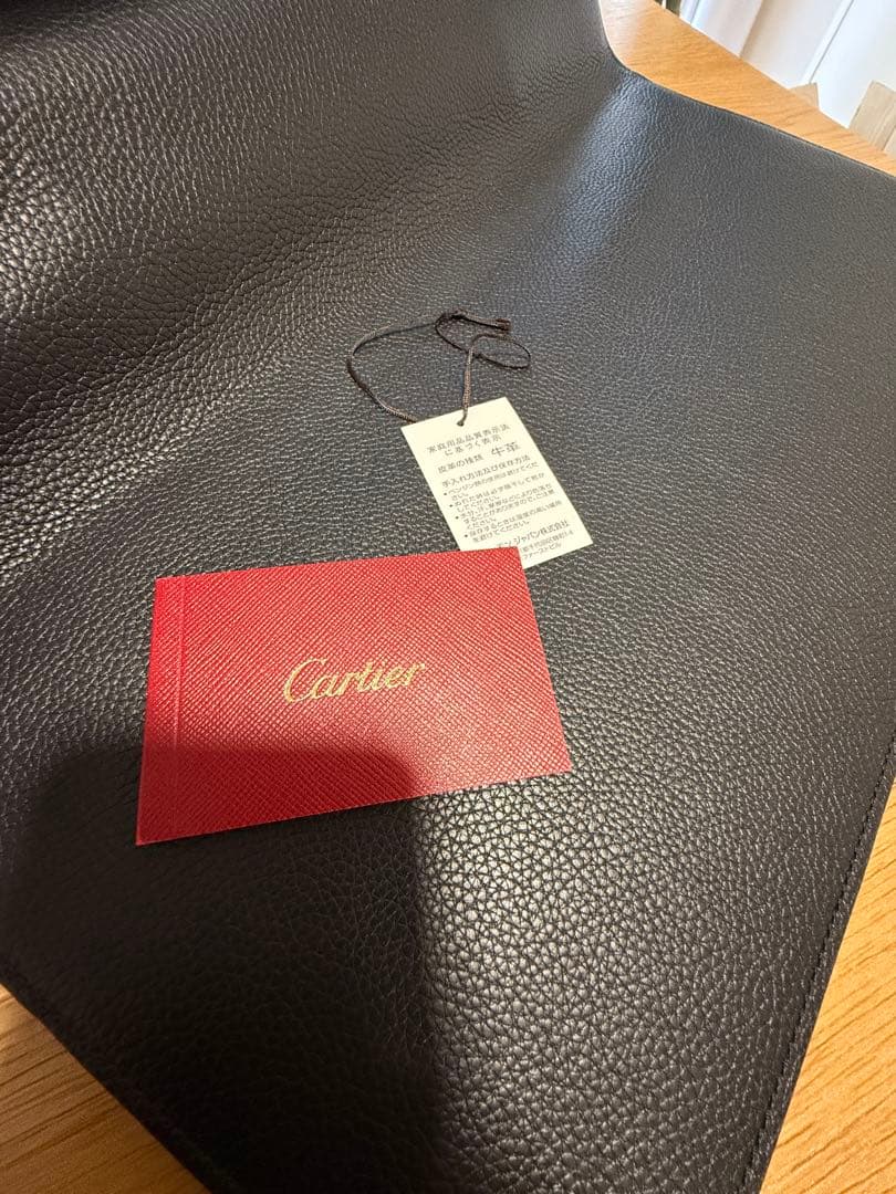 中古美品 Cartier ビジネスバッグ 黒 レザー ブリーフケース 外箱なし