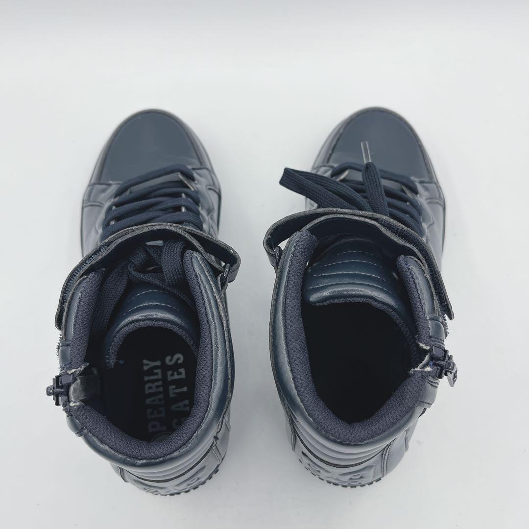 【超美品】パーリーゲイツ ハイカット レザーゴルフシューズ 24.0センチ