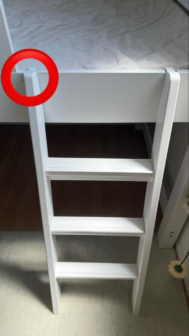 天然木　ロフトベッド 階段付き　シングル　ベッド　収納　子供部屋