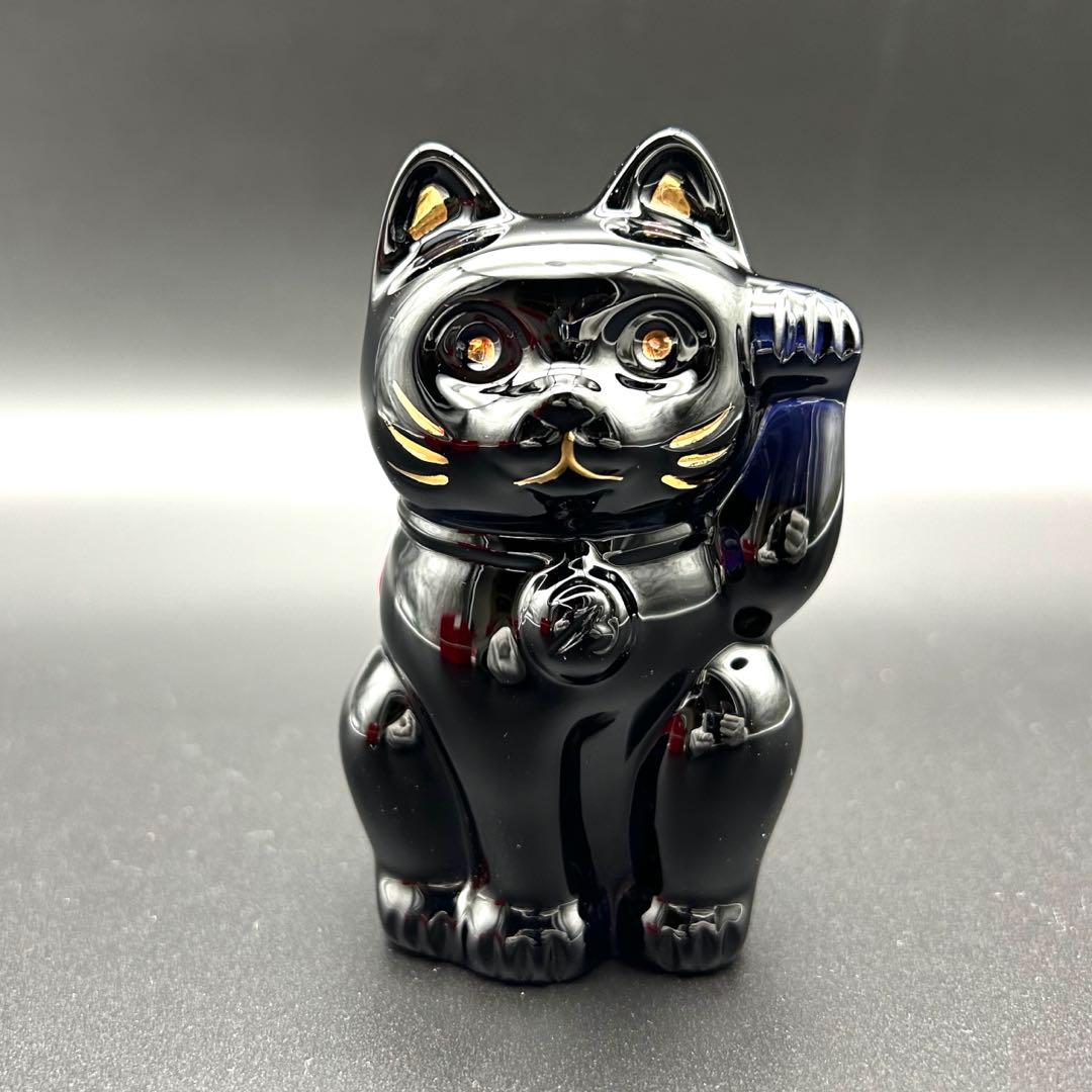 【新品・未使用】Baccarat　招き猫　ミッドナイト　ブルー　ネイビー　置物