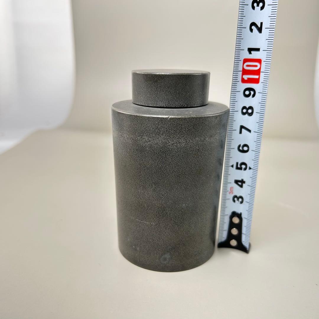 A001龍文堂 純錫 茶筒 茶入れ　茶道具　約284g