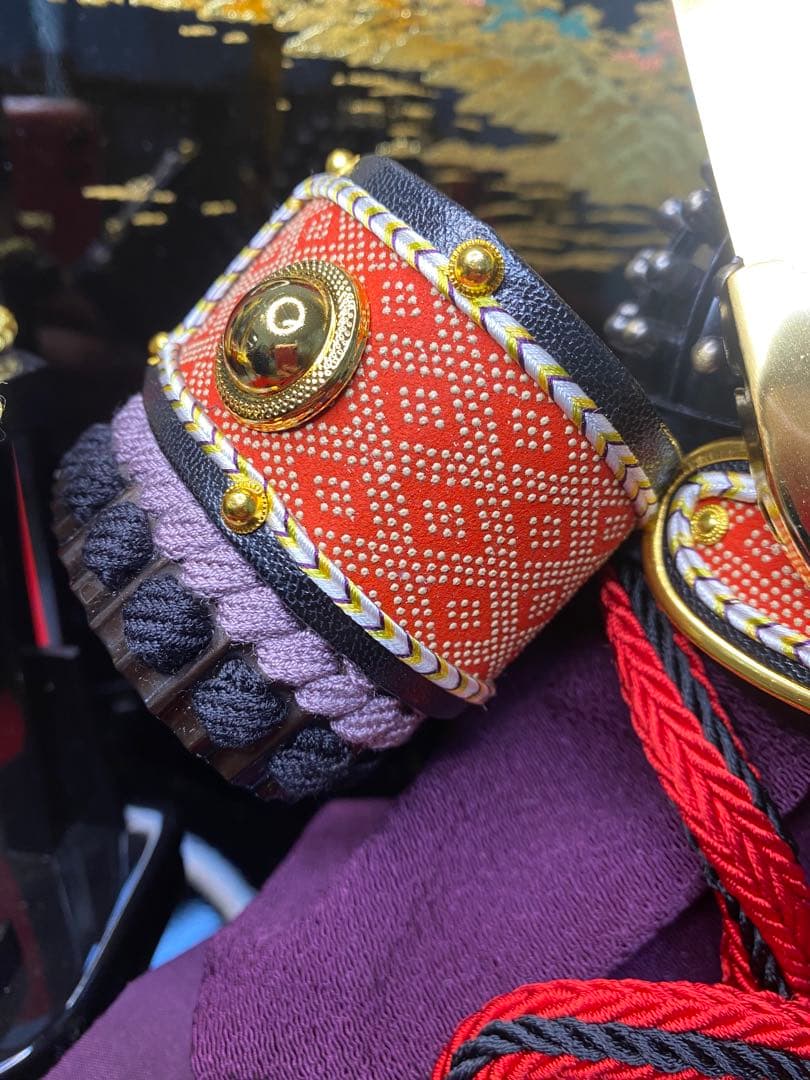 五月人形　兜飾り　会津塗り収納セット　正絹糸　平安義兼