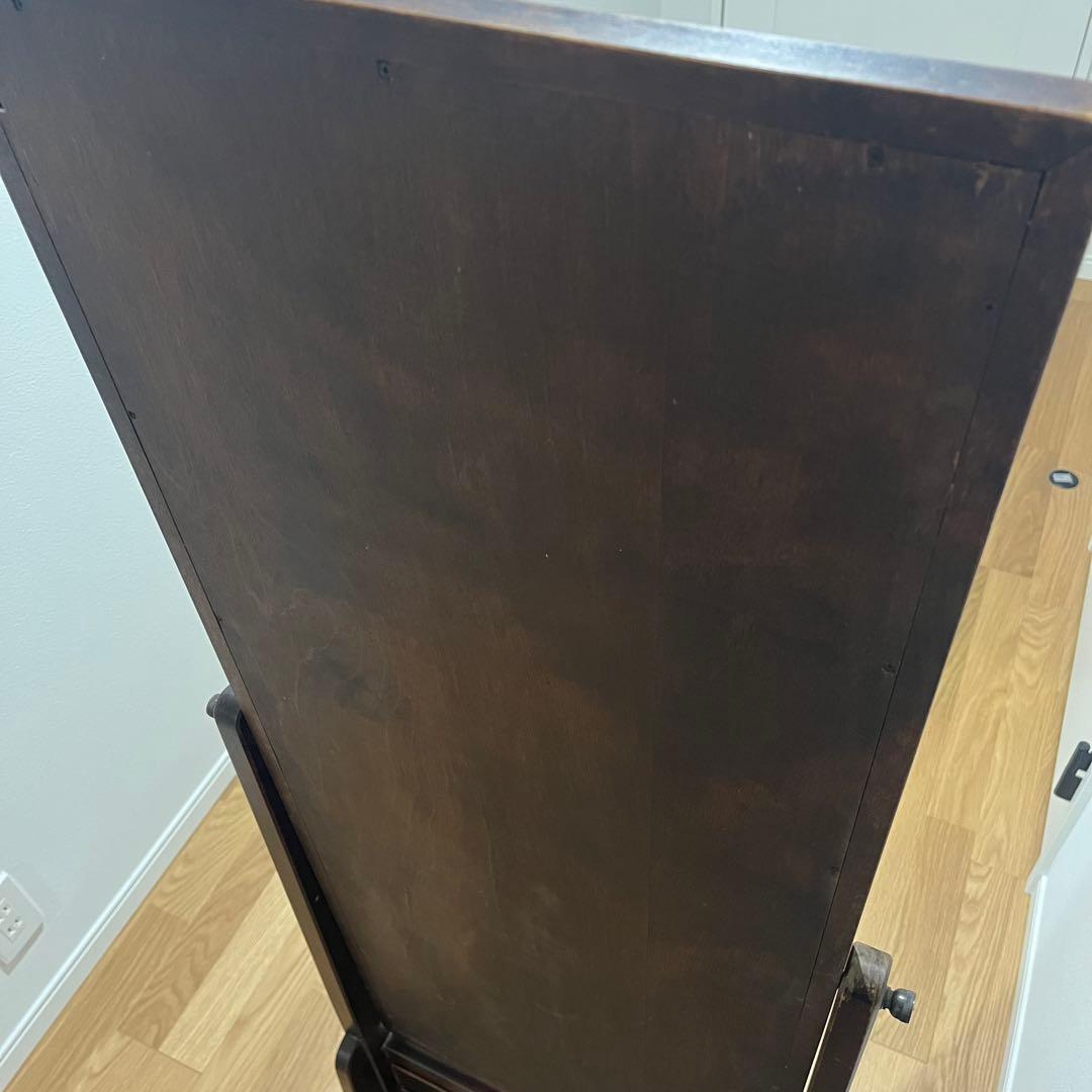 北海道民芸家具 スタンドミラー 姿見 全身鏡 鏡台 木製 アンティーク調