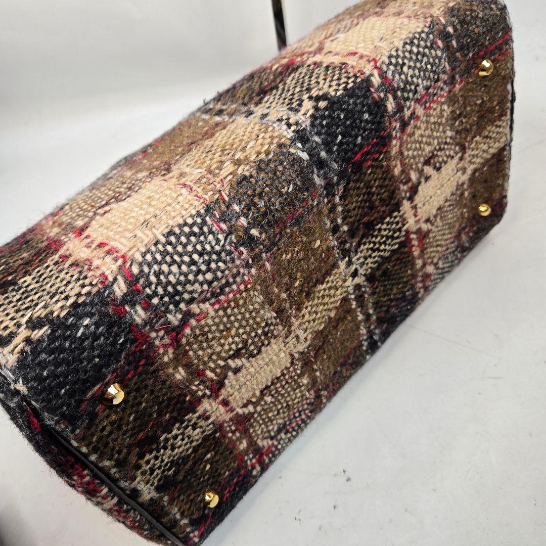 美品激レア BURBERRY ツイード ミニボストンバッグ ノバチェック