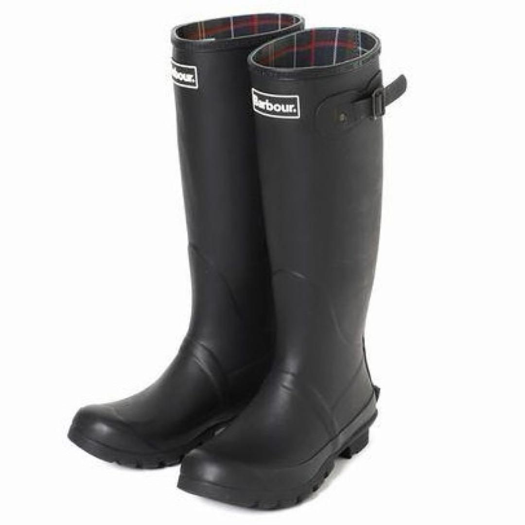 Barbour bebe 長靴 黒 チェック柄 UK6