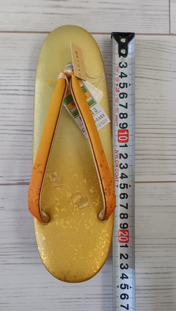 新品☆未使用品　和装　牛革　草履&バッグ　螺鈿　L 23.5-24