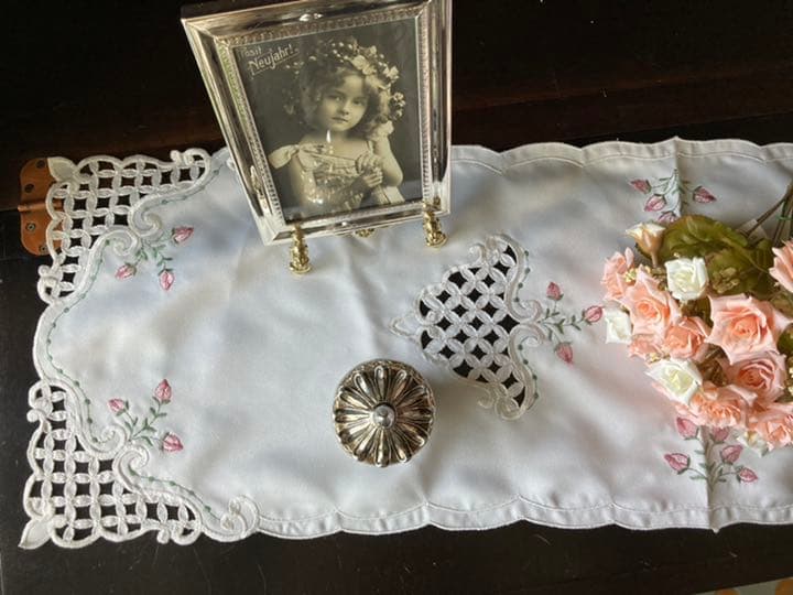 専用ヴィンテージ 薔薇の蕾のエンブレース90センチロングレース