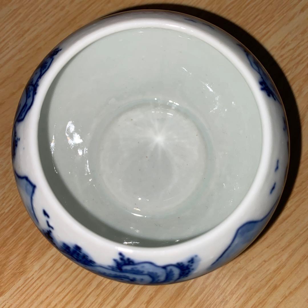 染付茶入　清朝光緒-宣統　蓋二種あり