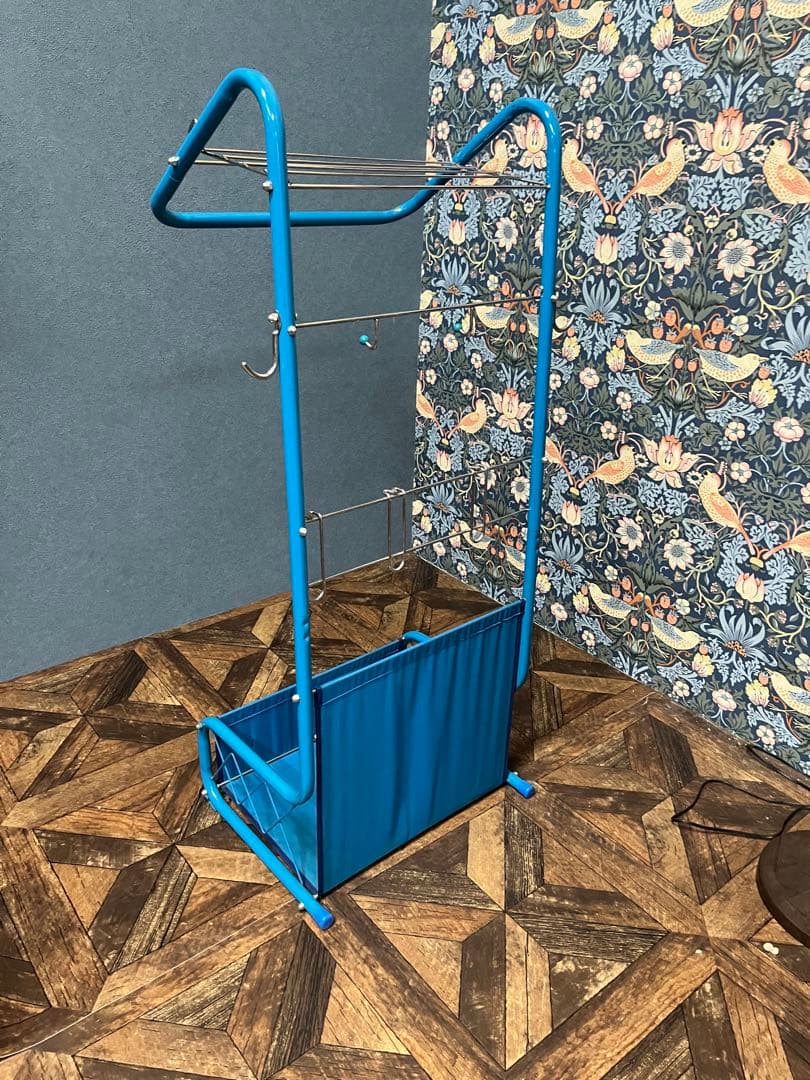 青 ハンガーラック レトロポップ インテリア アンティーク 当時物 昭和レトロ