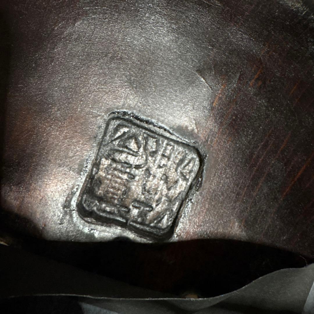 お面　能面　男　黒髭面　刻印作者不明　伝統工芸　神楽　壁掛け　置物　狂言面　金色