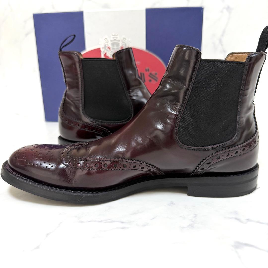 チャーチ✨サイドゴアブーツ　KETSBY　ウィングチップ　ボルドー　23.5