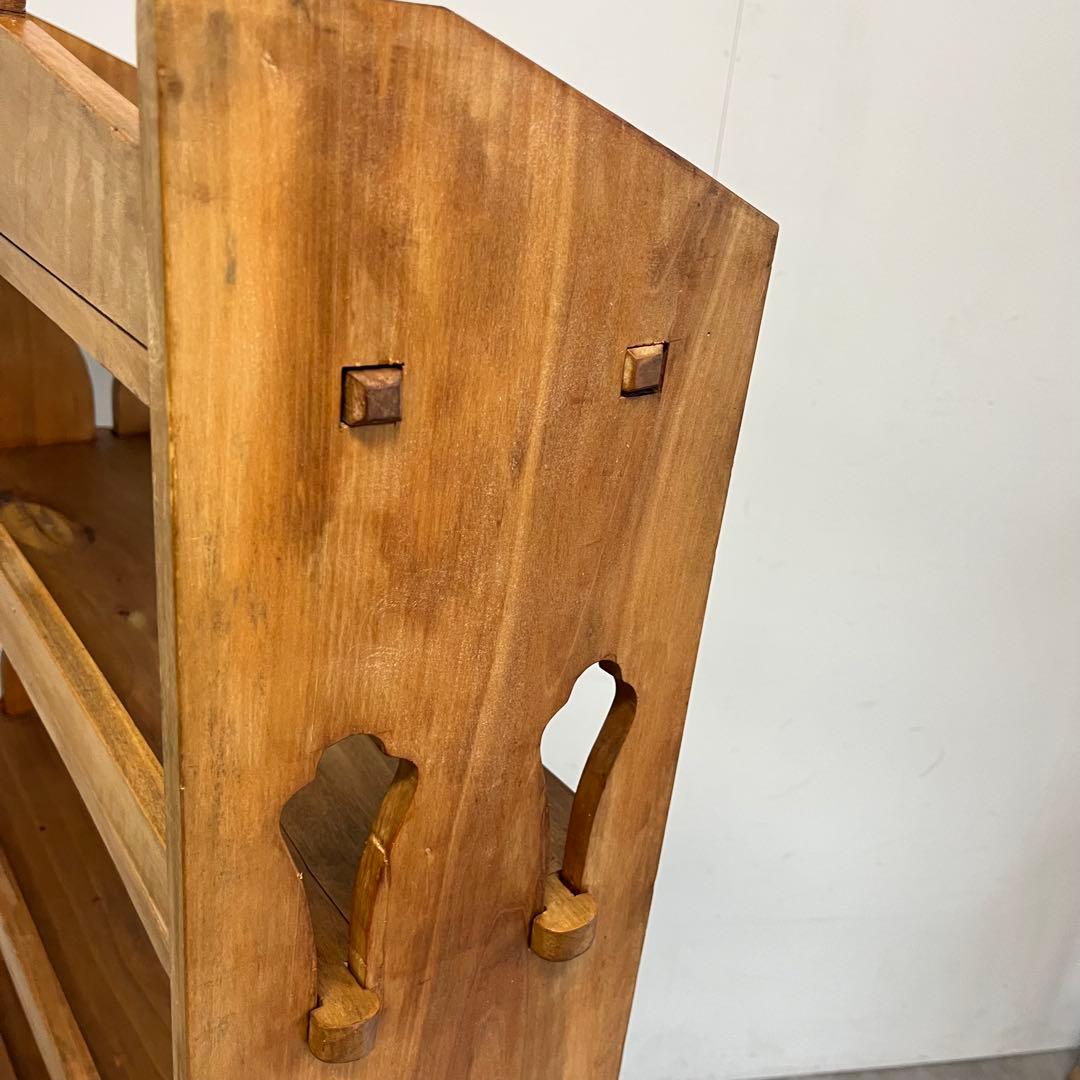 アンティーク 飾り棚 オープンラック 無垢材 昭和レトロ z508