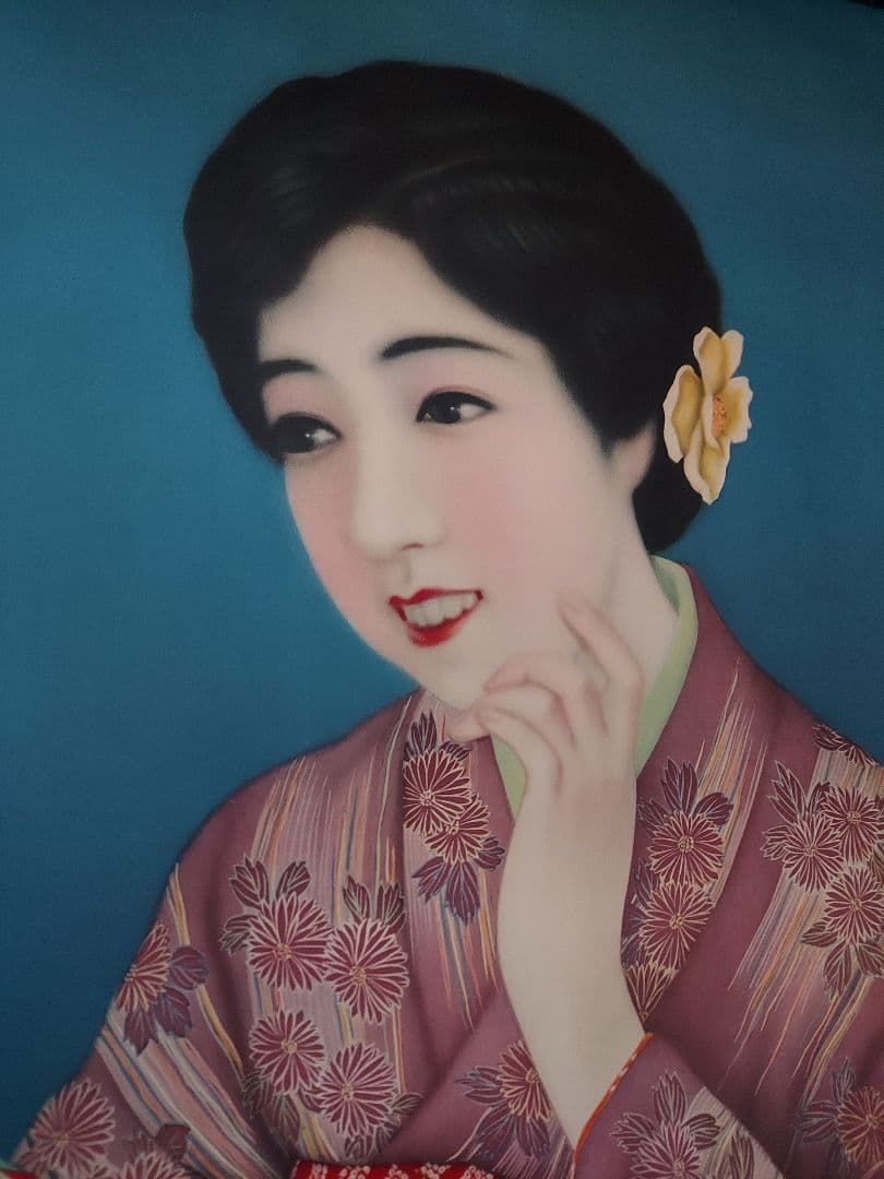 ★戦前ポスター『マニラ障子紙 美人 レトロ広告』当時物/サイズ約90.5×61㎝