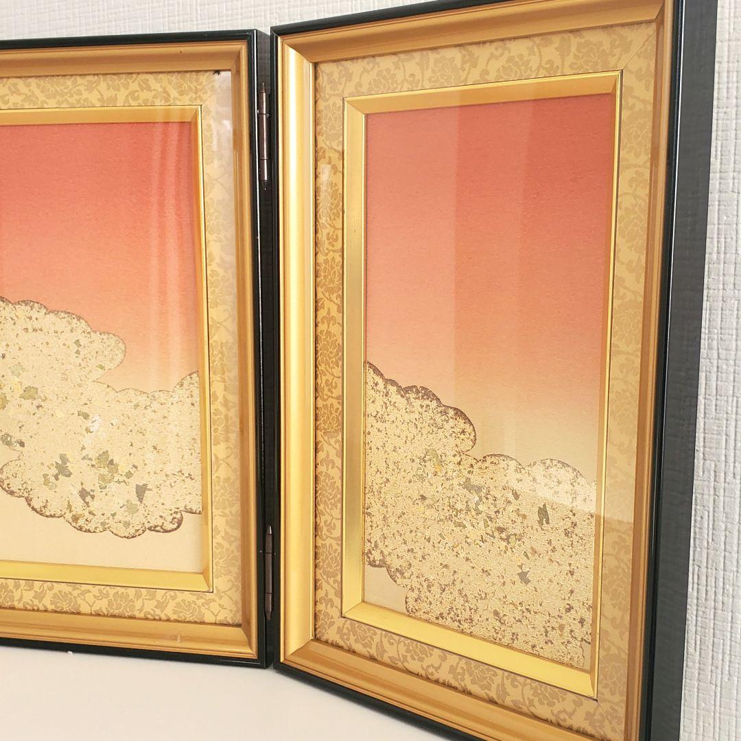 新品 秀月 高級 硝子三曲屏風
