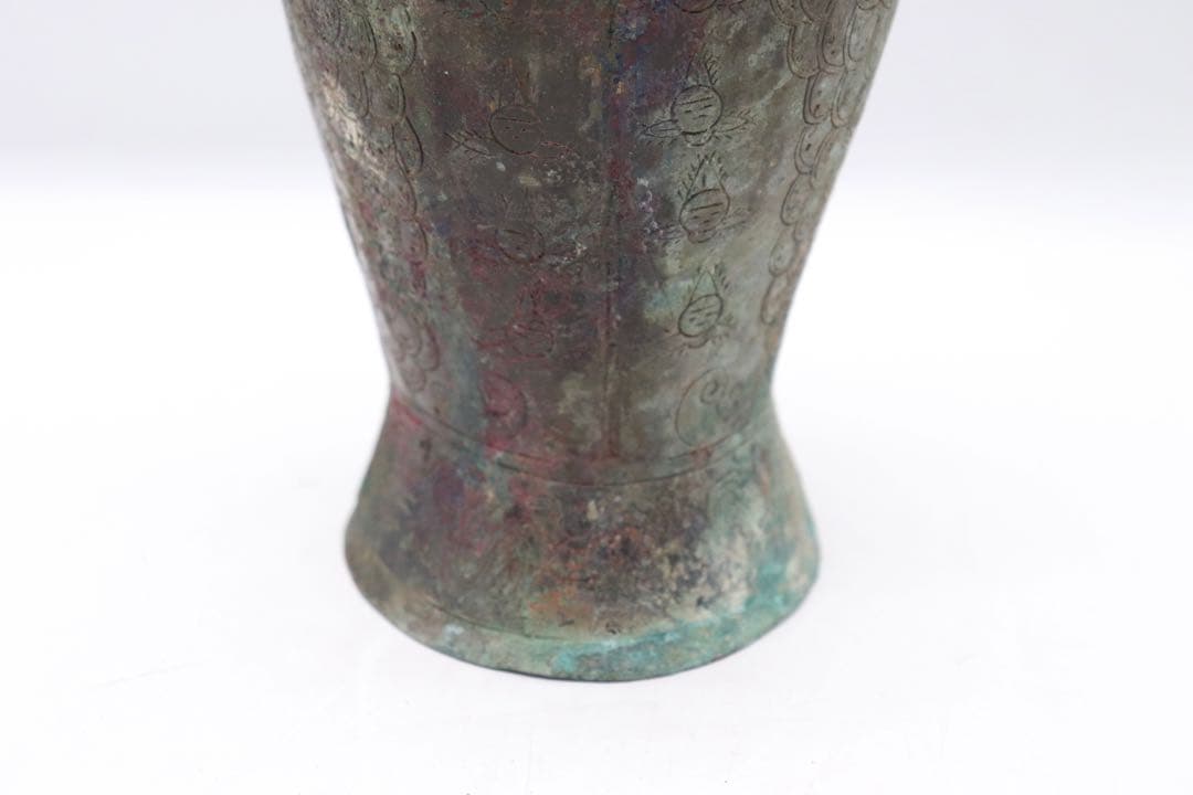 貴重　中国　古青銅器　魚型銅瓶　アンティーク　送料込み250922