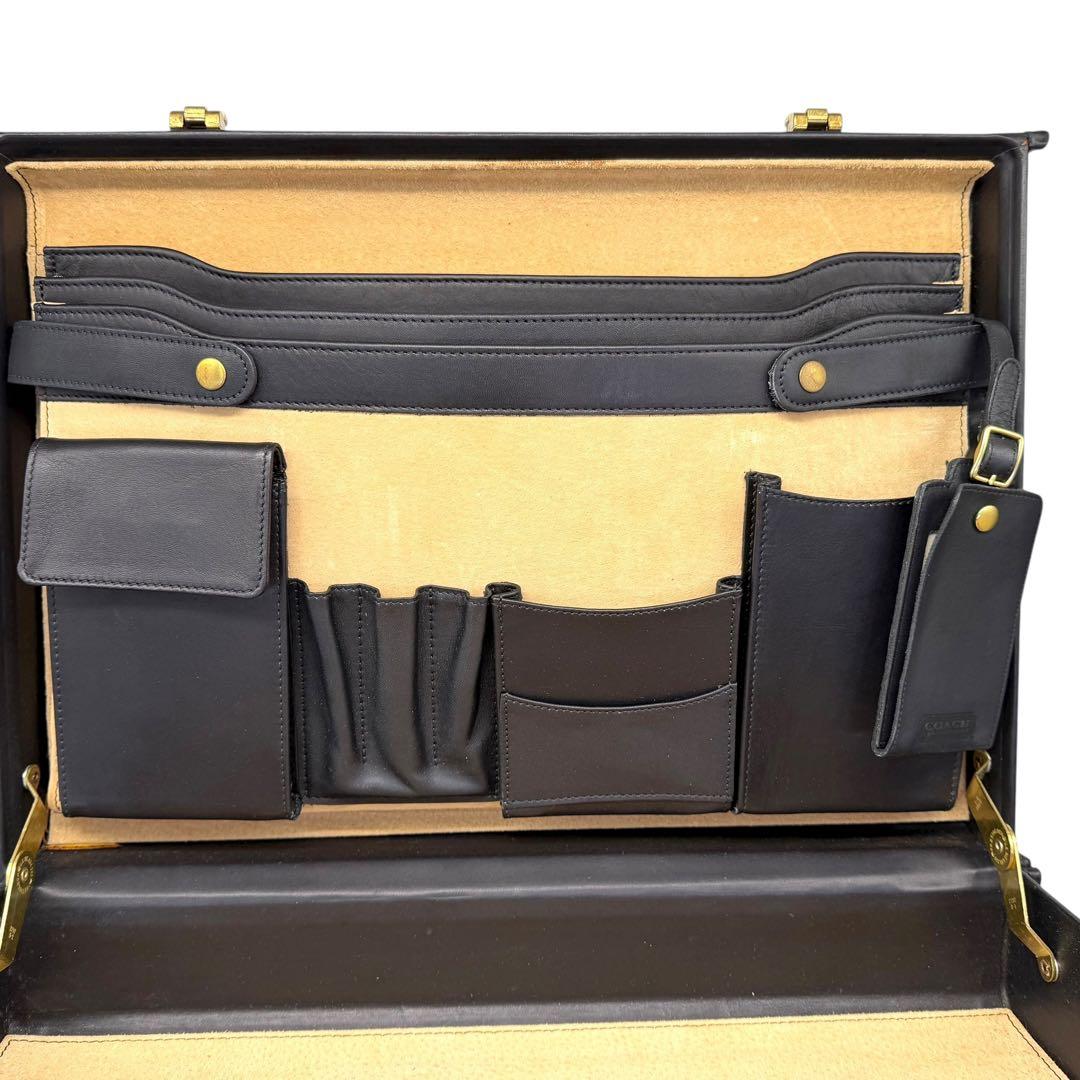 美品 OLD COACH アタッシュケース ダイヤルロック レザー ブラック