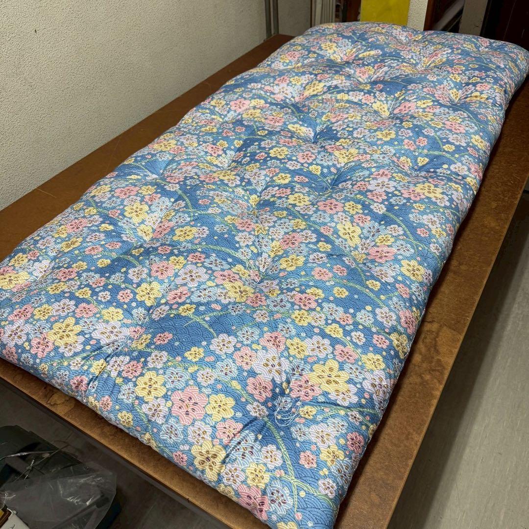 敷布団　シングル　100×210 インド綿　和布団　日本製　綿布団　手作り　在庫