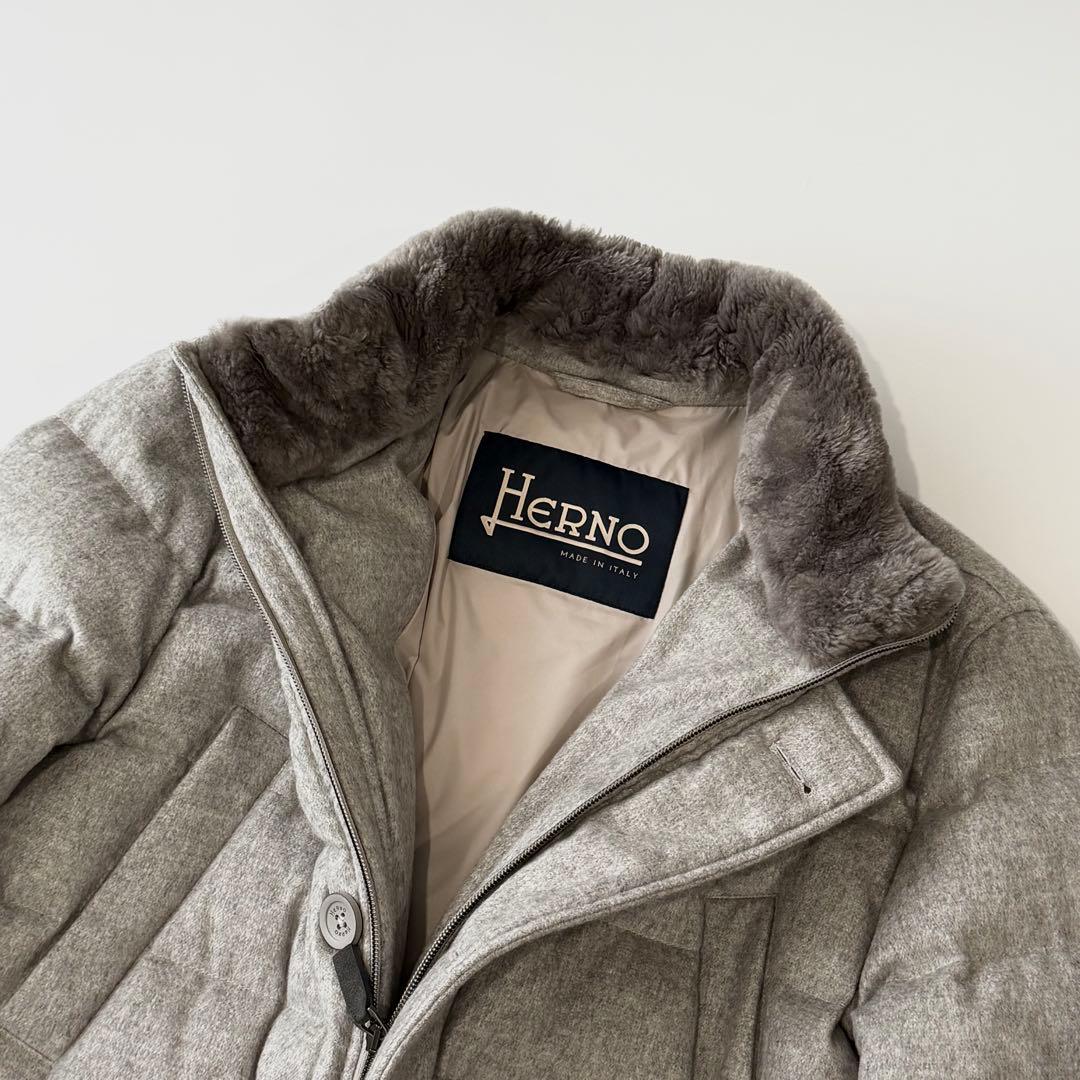 HERNO ヘルノ シルク カシミヤ ビーバーファー ダウンジャケット